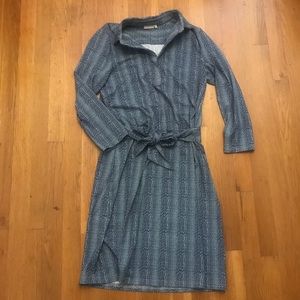 ELLIE KAI Blue Snake Skin Bow Collar Nylon Dress S